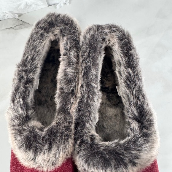 Acorn Chinchilla Bootie Crackleberry Wool Faux Fur Cushioned Memory Insole 8-9 - Picture 8 of 11